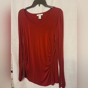 White House Black Market long sleeve burgundy blouse